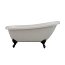 Cambridge Plumbing Acrylic Slipper Bathtub 61"x28", 7" Deck Mount Drillings BRZ Feet