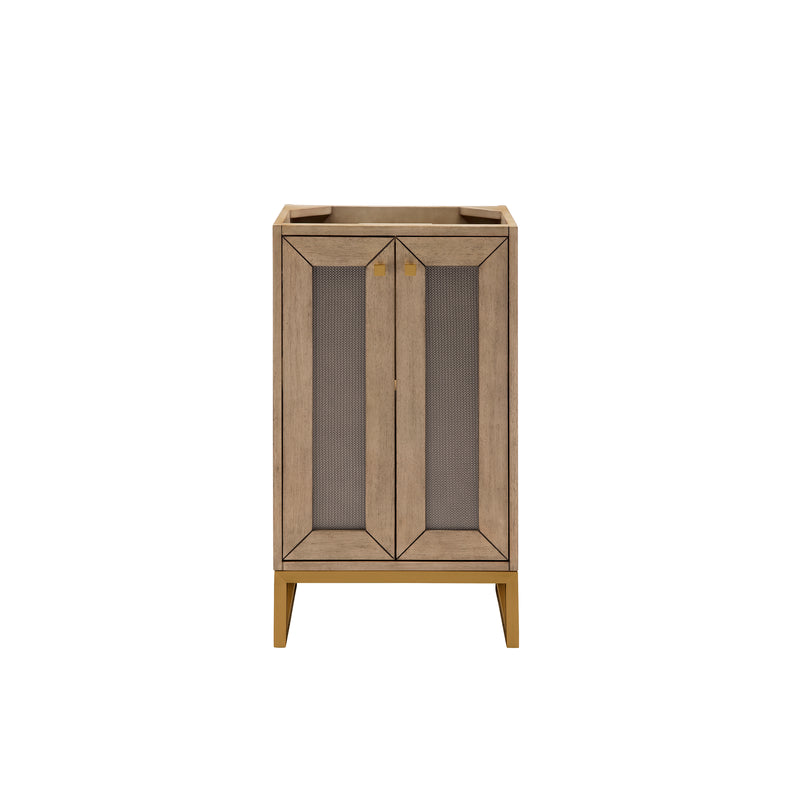 James Martin Chianti 20" Single Vanity Cabinet Whitewashed Walnut Radiant Gold E303-V20-WW-RGD