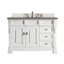 James Martin Brookfield 48" Bright White Single Vanity with 3 cm Grey Expo Quartz Top 147-V48-BW-3GEX