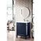 James Martin Britannia 24" Single Vanity Cabinet Navy Blue with White Glossy Resin Countertop E652-V24-NVB-WG