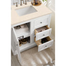 James Martin De Soto 36" Single Vanity Bright White with 3 cm Eternal Marfil Quartz Top 825-V36-BW-3EMR