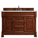 James Martin Brookfield 60" Warm Cherry Single Vanity with 3 cm Carrara Top 147-114-5381-3CAR