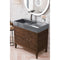 James Martin Linear 36" Single Vanity Mid Century Walnut with Dusk Gray Glossy Composite Top 210-V36-WLT-DGG