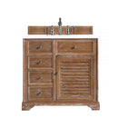 James Martin Savannah 36" Single Vanity Cabinet Driftwood with 3 cm Classic White Quartz Top 238-104-5511-3CLW