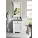 James Martin Savannah 26" Single Vanity Cabinet Bright White with 3 cm Cala Blue Quartz Top 238-104-V26-BW-3CBL