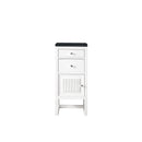 James Martin Athens 15" Cabinet with Drawers and Door Glossy White with 3 cm Charcoal Soapstone Quartz Top E645-B15L-GW-3CSP