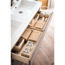 James Martin Brooklyn 47" Wooden Sink Console Platinum Ash with White Glossy Composite Countertop C205V47PTAWG