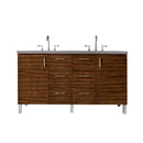 James Martin Metropolitan 60" Double Vanity American Walnut with 3 cm Grey Expo Quartz Top 850-V60D-AWT-3GEX