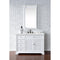 James Martin Savannah 48" Single Vanity Cabinet Bright White with 3 cm Ethereal Noctis Quartz Top 238-104-V48-BW-3ENC