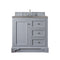 James Martin De Soto 36" Single Vanity Silver Gray with 3 cm Grey Expo Quartz Top 825-V36-SL-3GEX