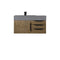 James Martin Mercer Island 36" Single Vanity Latte Oak Matte Black with Dusk Gray Glossy Composite Top 389-V36-LTO-MB-DGG