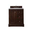 James Martin De Soto 30" Single Vanity Burnished Mahogany with 3 cm Eternal Serena Quartz Top 825-V30-BNM-3ESR