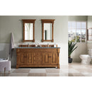 James Martin Brookfield 72" Country Oak Double Vanity with 3 cm Cala Blue Quartz Top 147-114-5771-3CBL