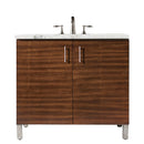 James Martin Metropolitan 36" Single Vanity American Walnut with 3 cm Eternal Jasmine Pearl Quartz Top 850-V36-AWT-3EJP