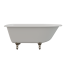 Cambridge Plumbing Cast Iron Rolled Rim Clawfoot Tub 55"x30" No Faucet Drillings BN Feet