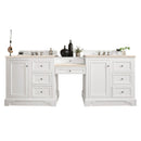 James Martin De Soto 94" Double Vanity Set Bright White with Makeup Table 3 cm Eternal Marfil Quartz Top 825-V94-BW-DU-EMR