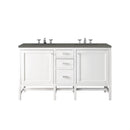 James Martin Addison 60" Double Vanity Cabinet Glossy White with 3 cm Grey Expo Quartz Top E444-V60D-GW-3GEX