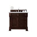 James Martin Brookfield 36" Burnished Mahogany Single Vanity with 3 cm Ethereal Noctis Quartz Top 147-114-5566-3ENC