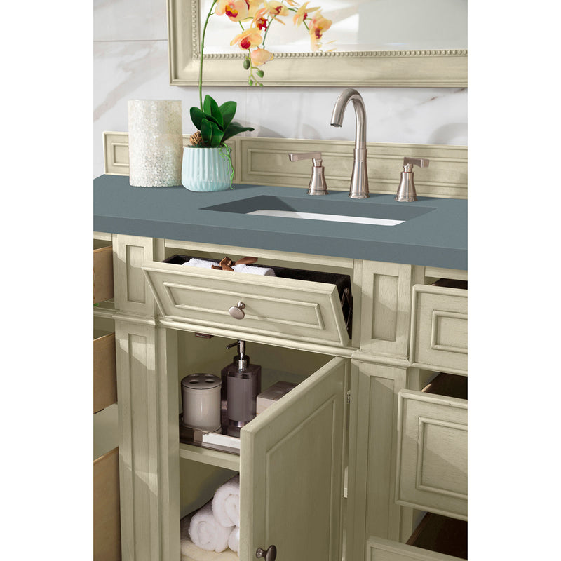 James Martin Bristol 60" Single Vanity Vintage Vanilla with 3 cm Cala Blue Quartz Top 157-V60S-VV-3CBL