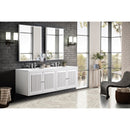 James Martin Athens 72" Double Vanity Cabinet Glossy White with 3 cm Classic White Quartz Top E645-V72-GW-3CLW