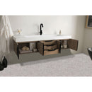 James Martin Mercer Island 72" Single Vanity Latte Oak Matte Black with Glossy White Composite Top 389-V72S-LTO-MB-GW