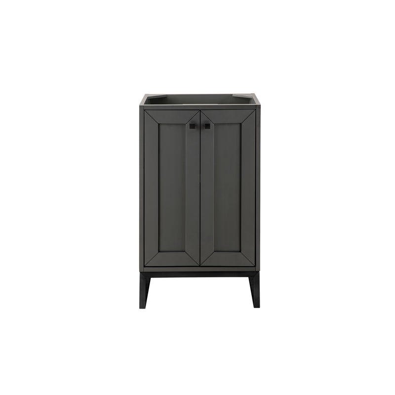 James Martin Chianti 20" Single Vanity Cabinet Mineral Grey Matte Black E303-V20-MG-MBK