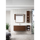 James Martin Milan 47.3" Single Vanity Cabinet Mid Century Walnut with Glossy White Composite Top 801V47.3WLTGW