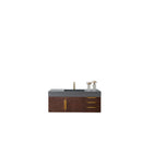 James Martin Mercer Island 48" Single Vanity Coffee Oak Radiant Gold with Dusk Grey Glossy Composite Top 389-V48-CFO-G-DGG