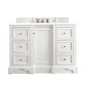 James Martin De Soto 48" Single Vanity Bright White with 3 cm Classic White Quartz Top 825-V48-BW-3CLW