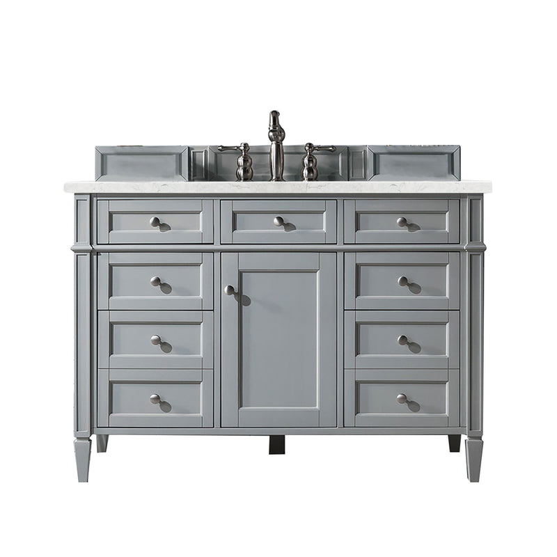 James Martin Brittany 48" Urban Gray Single Vanity with 3 cm Eternal Jasmine Pearl Quartz Top 650-V48-UGR-3EJP