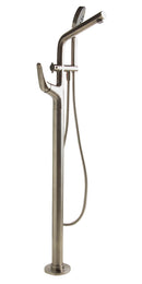 ALFI Brushed Nickel Floor Mounted Tub Filler and Mixer with additional Hand Held Shower Head AB2758