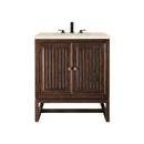 James Martin Athens 30" Single Vanity Cabinet Mid Century Acacia with 3 cm Eternal Marfil Top E645-V30-MCA-3EMR