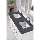 James Martin Brookfield 60" Bright White Double Vanity with 3 cm Charcoal Soapstone Quartz Top 147-V60D-BW-3CSP