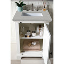 James Martin Providence 26" Single Vanity Cabinet Bright White with 3 cm Eternal Serena Quartz Top 238-105-V26-BW-3ESR