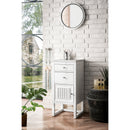 James Martin Athens 15" Cabinet with Drawers and Door Glossy White with 3 cm Arctic Fall Solid Surface Top E645-B15L-GW-3AF