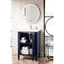 James Martin Britannia 24" Single Vanity Cabinet Navy Blue with White Glossy Composite Countertop E652V24NVBWG