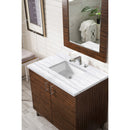 James Martin Metropolitan 36" American Walnut Single Vanity with 3 cm Arctic Fall Solid Surface Top 850-V36-AWT-3AF