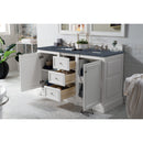 James Martin De Soto 60" Double Vanity Bright White with 3 cm Charcoal Soapstone Quartz Top 825-V60D-BW-3CSP