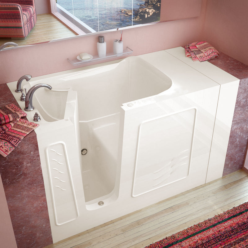 MediTub Walk-In 30" x 53" Left Drain Biscuit Soaking Walk-In Bathtub