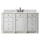 James Martin Bristol 60" Single Vanity Bright White with 3 cm Eternal Serena Quartz Top 157-V60S-BW-3ESR