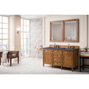 James Martin Brittany 60" Saddle Brown Double Vanity with 3 cm Charcoal Soapstone Quartz Top 650-V60D-SBR-3CSP