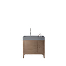 James Martin Linear 36" Single Vanity Whitewashed Walnut with Dusk Grey Glossy Composite Top 210-V36-WW-DGG