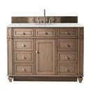 James Martin Bristol 48" Single Vanity Whitewashed Walnut with 3 cm Eternal Jasmine Pearl Quartz Top 157-V48-WW-3EJP