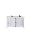 James Martin Providence 60" Double Vanity Cabinet Bright White with 3 cm Eternal Serena Quartz Top 238-105-V60D-BW-3ESR