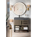 James Martin Columbia 36" Single Vanity Ash Gray Matte Black with Dusk Gray Glossy Composite Top 388-V36-AGR-MB-DGG