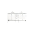 James Martin Addison 72" Double Vanity Cabinet Glossy White with 3 cm Ethereal Noctis Top E444-V72-GW-3ENC