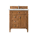 James Martin Brittany 30" Single Vanity Saddle Brown with 3 cm Ethereal Noctis Quartz Top 650-V30-SBR-3ENC