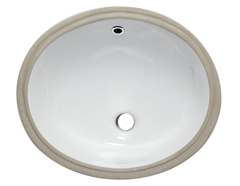 ALFI EAGO White Ceramic 18"x15" Undermount Oval Bathroom Sink BC224