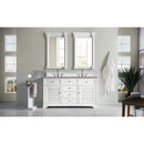 James Martin Savannah 60" Double Vanity Cabinet Bright White with 3 cm Gray Expo Quartz Top 238-104-V60D-BW-3GEX