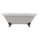 Cambridge Plumbing Cast Iron Double Ended Clawfoot Tub 67"x30" No Drillings BRZ Feet